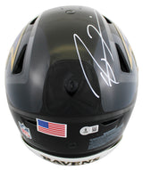 Ravens Ed Reed & Ray Lewis Signed Speed Flex Full Size Helmet BAS Witnessed