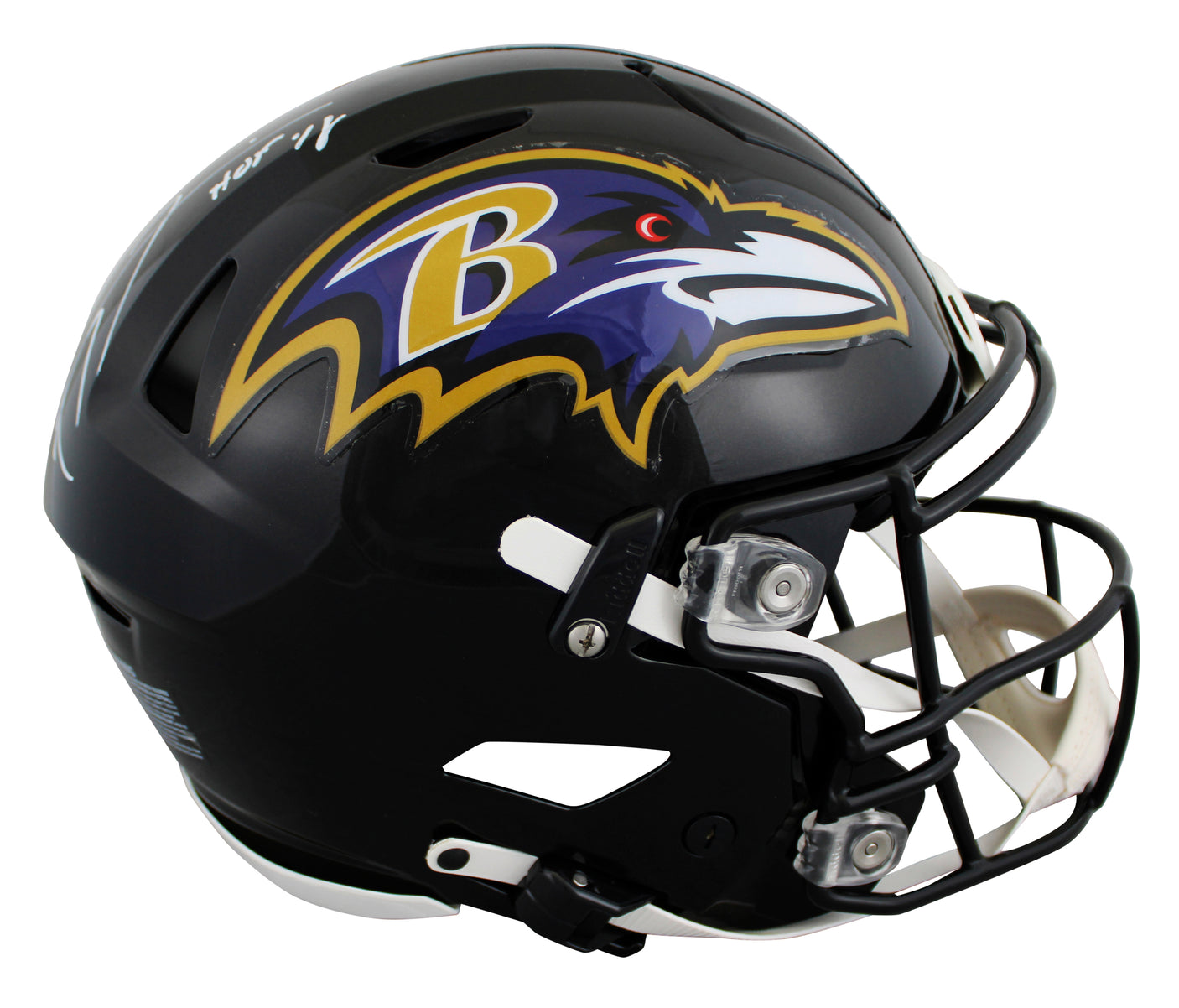 Ravens Ray Lewis "HOF 18" Signed Speed Flex Full Size Helmet BAS Witnessed