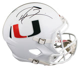 Miami Ray Lewis Signed White Full Size Speed Rep Helmet W/ Case BAS Witnessed