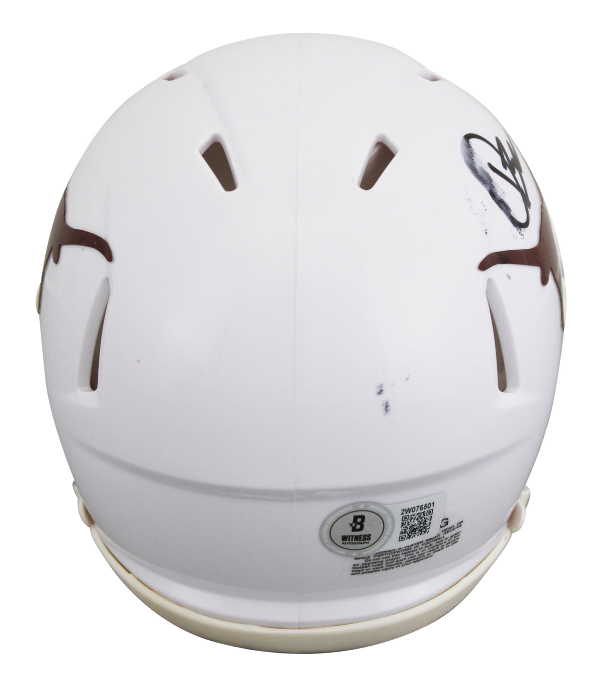 Texas Quinn Ewers Authentic Signed Speed Mini Helmet BAS Witnessed #2W076501