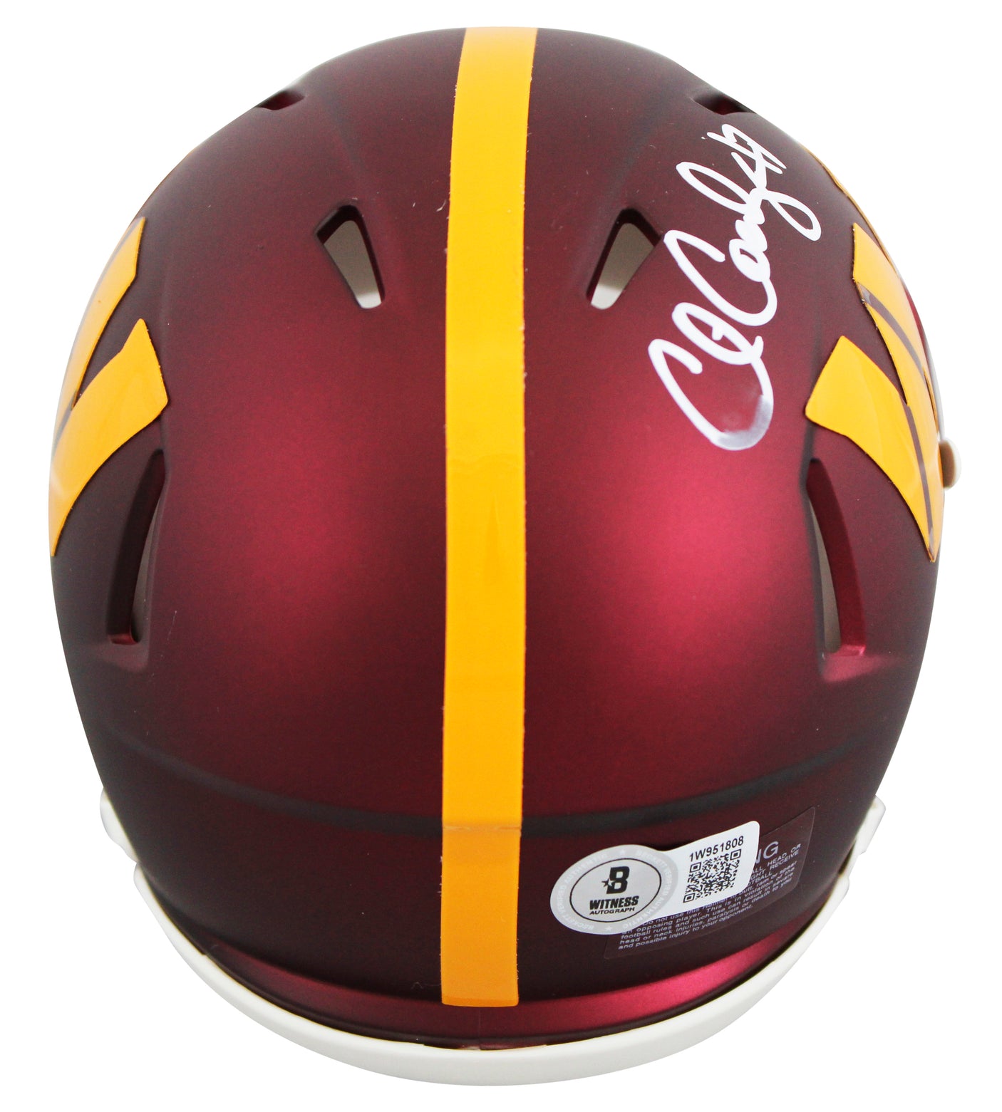 Commanders Chris Cooley Authentic Signed Speed Mini Helmet BAS Witness #1W951808