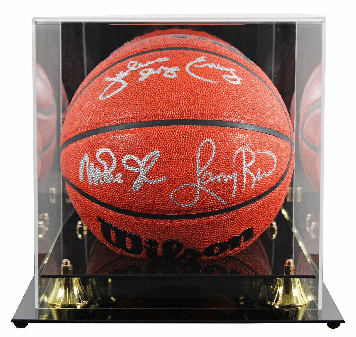 Magic Johnson, Larry Bird & Julius "Dr. J." Erving Signed Basketball W/ Case BAS