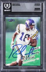 Vikings Randy Moss Signed 1998 Ultra #406 Rookie Card Auto Grade 10! BAS Slabbed