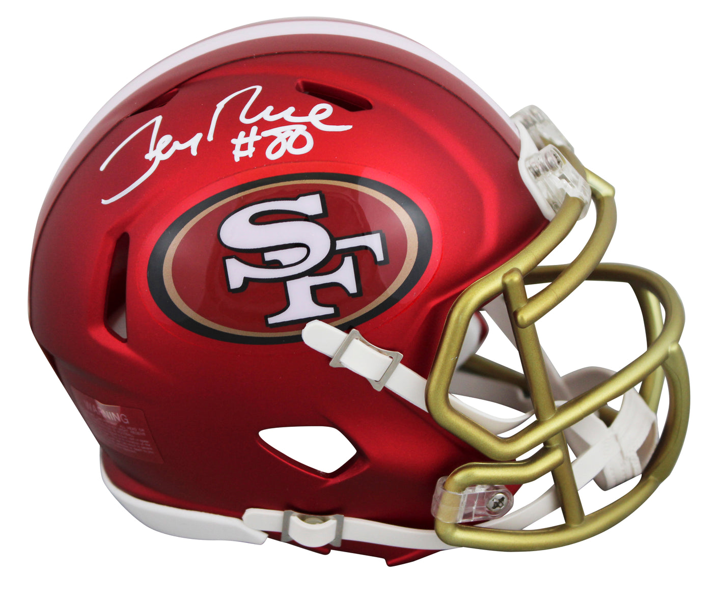 49ers Jerry Rice Authentic Signed Blaze Speed Mini Helmet W/ Case Fanatics
