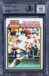 Commanders Joe Theismann Signed 1979 Topps #155 Card Auto Graded 10! BAS Slabbed