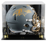 Ravens Ray Lewis Signed Slate Full Size Speed Rep Helmet W/ Case BAS Witnessed
