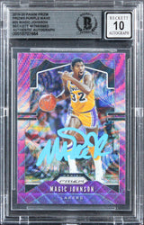 Lakers Magic Johnson Signed 2019 Panini Prizm PW #25 Card Auto 10! BAS Slabbed