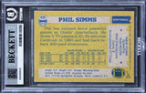 Giants Phil Simms Authentic Signed 1982 Topps #433 Card Autographed BAS Slabbed