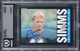 Giants Phil Simms Authentic Signed 1985 Topps #123 Card Autographed BAS Slabbed