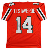 Miami Vinny Testaverde Authentic Signed Orange Pro Style Jersey JSA Witness
