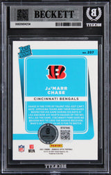 Bengals Ja'Marr Chase Signed 2021 Donruss Optic #207 Rookie Card BAS Slabbed