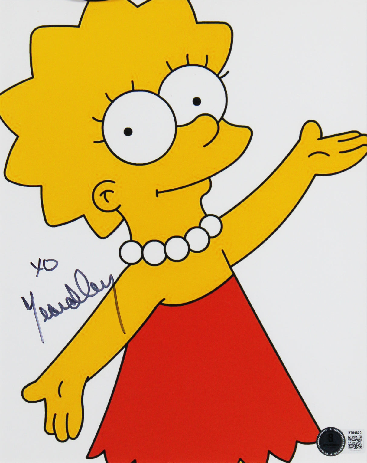 Yeardley Smith The Simpsons Authentic Signed 8x10 Framed Photo BAS #BT04820