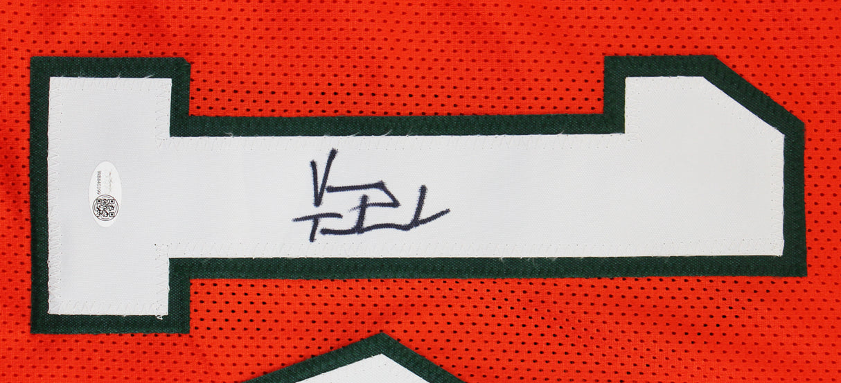 Miami Vinny Testaverde Authentic Signed Orange Pro Style Jersey JSA Witness