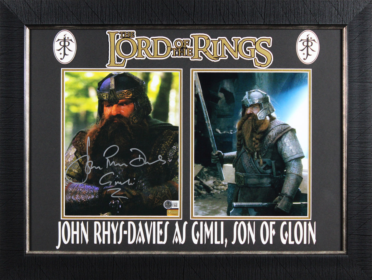 John Rhys-Davies Lord of the Rings Authentic Signed 8x10 Framed Photo BAS