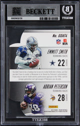 Emmitt Smith & Adrian Peterson Signed 2014 Panini Prizm #4 Card Auto 10 BAS Slab