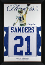 Deion Sanders Authentic Signed One of One Jersey Framed Display BAS Witnessed