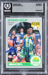 Sonics Shawn Kemp Authentic 1990 Hoops #279 Rookie Card Autographed BAS Slabbed