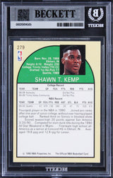 Sonics Shawn Kemp Authentic 1990 Hoops #279 Rookie Card Autographed BAS Slabbed