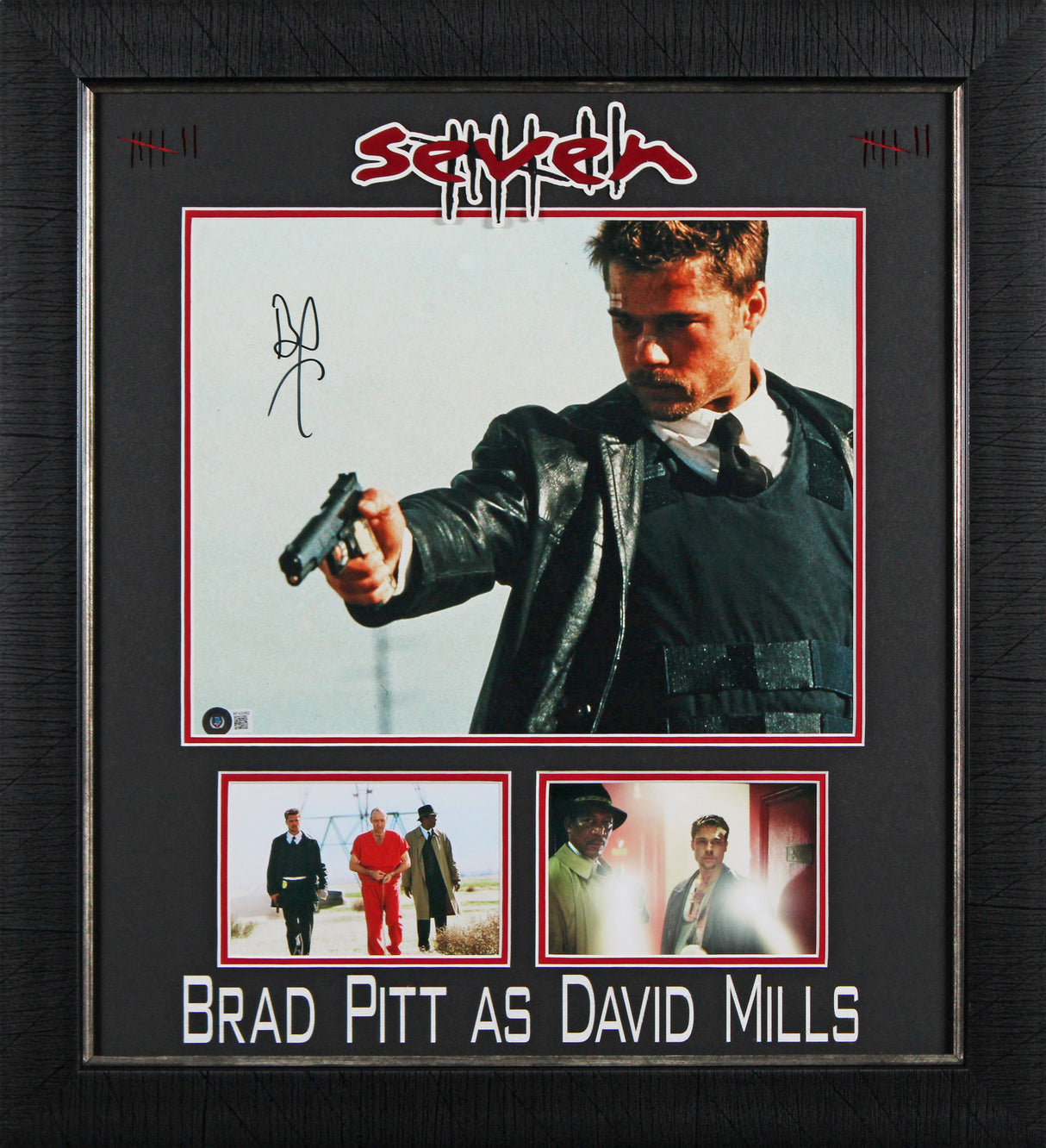 Brad Pitt Seven Authentic Signed 11x14 Framed Photo Autographed BAS #BF42982