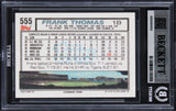 White Sox Frank Thomas Authentic 1992 Topps #555 Card Autographed BAS Slabbed