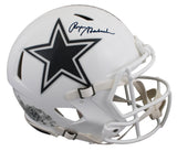 Cowboys Roger Staubach Signed STS III F/S Speed Proline Helmet W/ Case BAS Wit