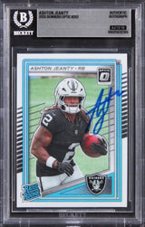 Raiders Ashton Jeanty Signed 2025 Donruss Optic #202 RC Card Auto 10! BAS Slab