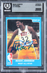 Lakers Magic Johnson Signed 1983 Star ASG #18 Card Auto Grade 10! BAS Slabbed
