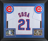 Sammy Sosa Authentic Signed White Pinstripe Pro Style Framed Jersey BAS Witness