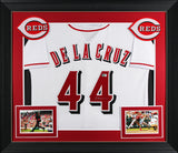 Elly De La Cruz Signed White Pro Style Framed Jersey w/ Dropshadow BAS 2