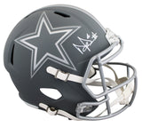 Cowboys Dak Prescott Signed Slate Full Size Speed Rep Helmet BAS Witnessed