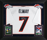 Broncos John Elway "HOF 04" Signed White 1998 M&N TB Framed Jersey BAS Witness