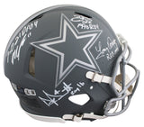 Cowboys Prescott, Smith, Parsons +1 Signed Slate F/S Speed Proline Helmet BAS W
