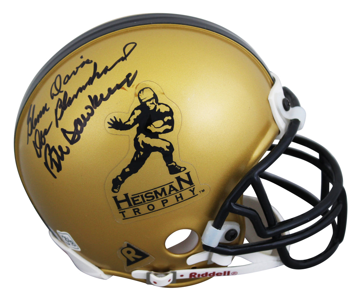 Heisman Winners (5) Staubach, Davis +3 Signed HT VSR4 Mini Helmet JSA #YY75193