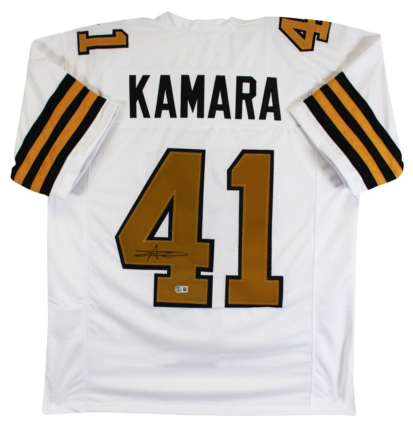 Alvin Kamara Authentic Signed White Alternate Pro Style Jersey BAS Witnessed