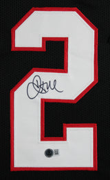 Jamal Anderson Authentic Signed Black Pro Style Framed Jersey BAS Witnessed