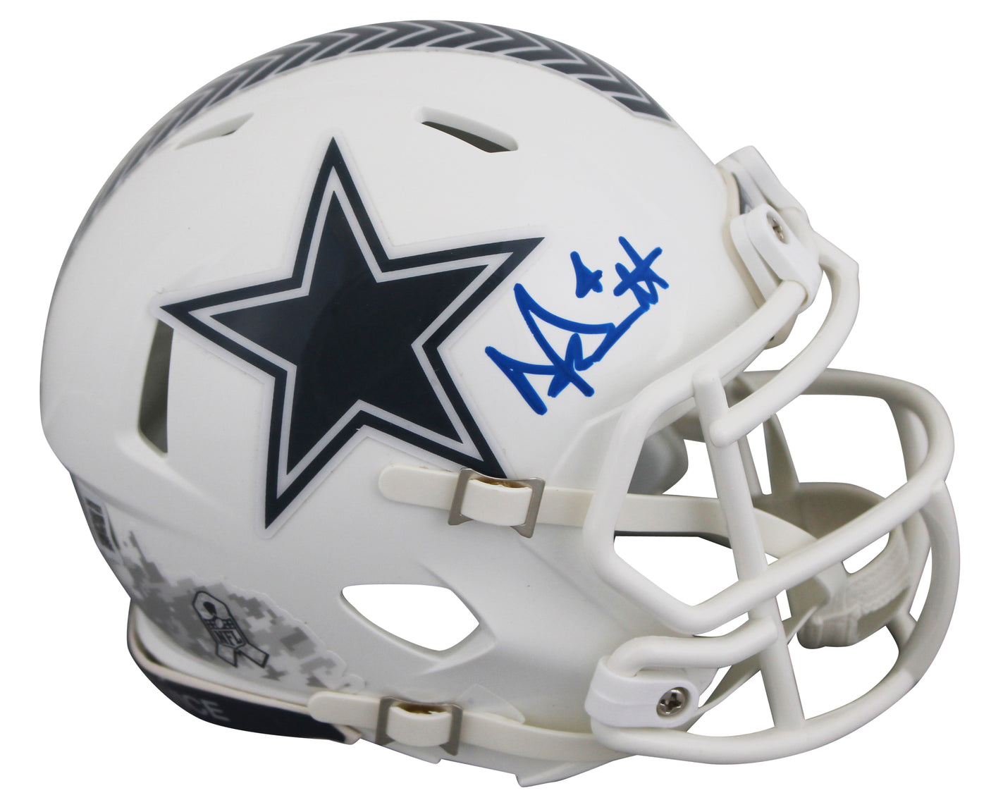Cowboys Dak Prescott Signed STS III Speed Mini Helmet W/ Case BAS Witnessed