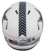 Cowboys Dak Prescott Signed STS III Speed Mini Helmet W/ Case BAS Witnessed