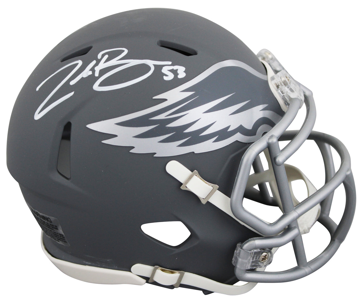 Eagles Zack Baun Authentic Signed Slate Speed Mini Helmet BAS Witnessed