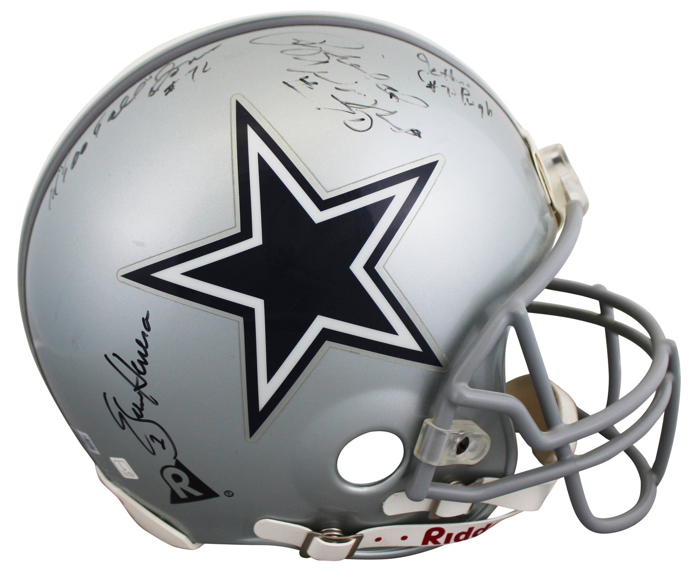 Cowboys Greats (7) Aikman, Jones, Wright +4 Signed Full Size Proline Helmet BAS