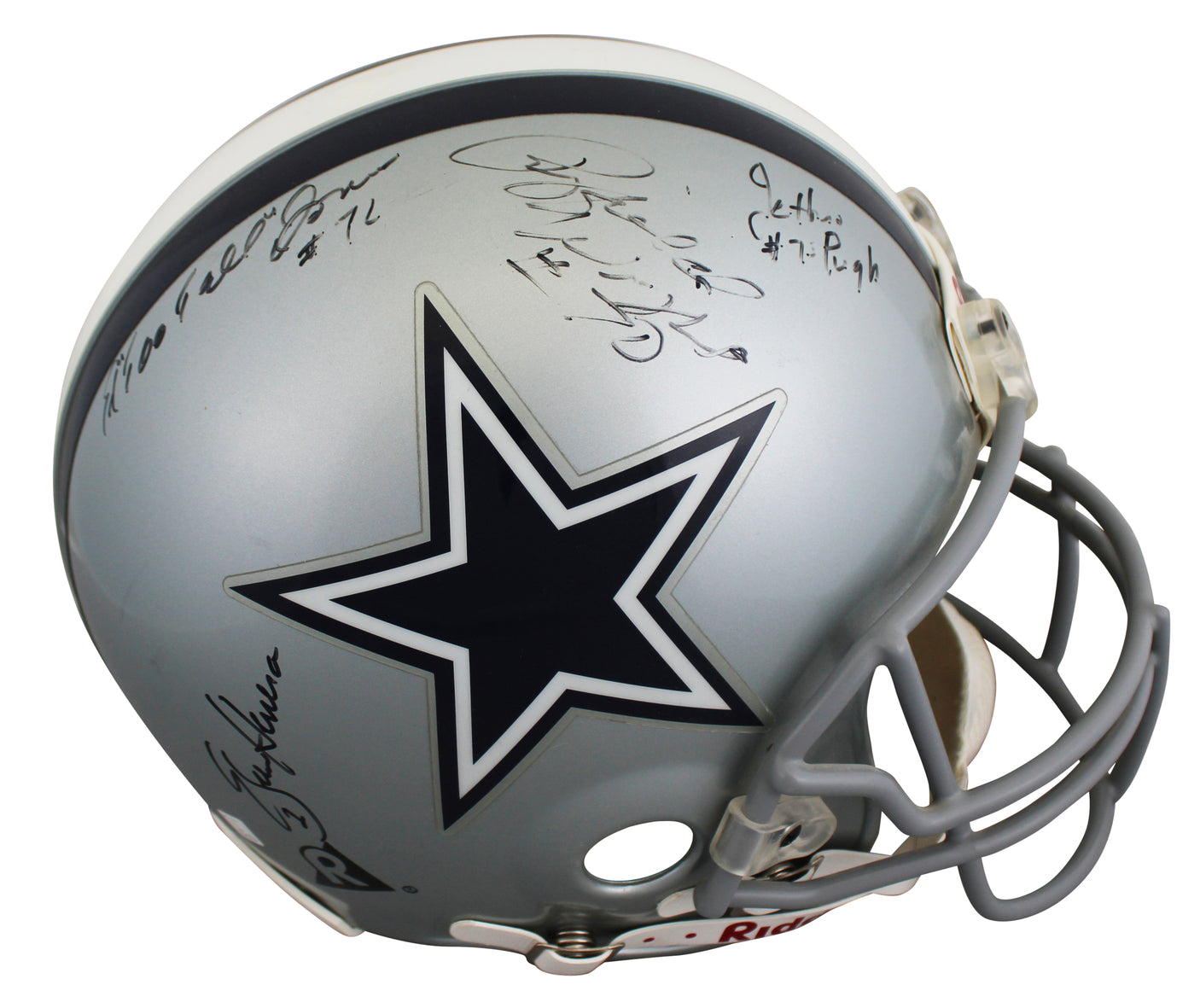 Cowboys Greats (7) Aikman, Jones, Wright +4 Signed Full Size Proline Helmet BAS