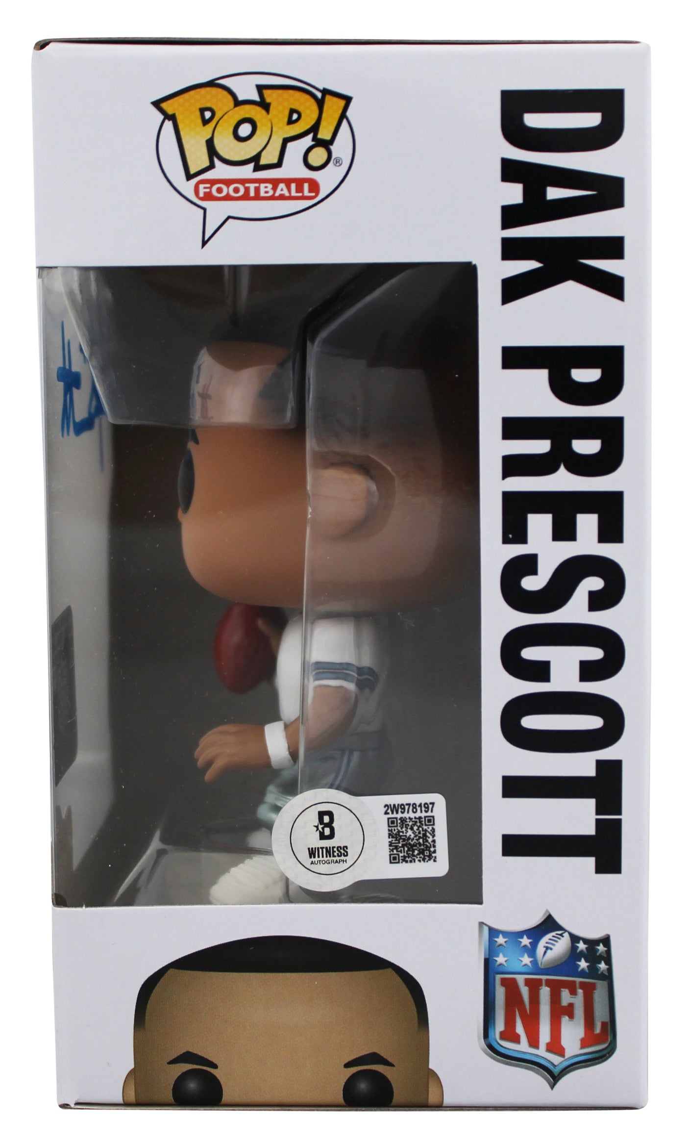 Cowboys Dak Prescott Authentic Signed #67 Funko Pop Vinyl Figure BAS Witnessed