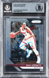 Heat Bam Adebayo Authentic Signed 2018 Panini Prizm #226 Card BAS Slabbed