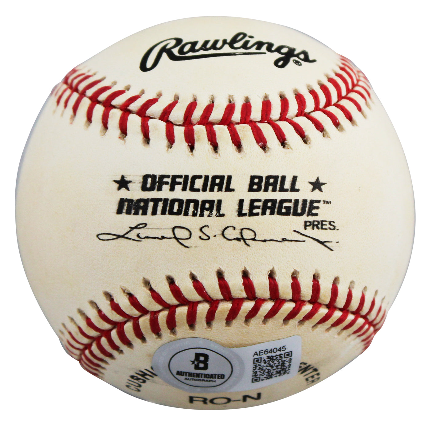 Braves Hank Aaron Authentic Signed Leonard Coleman ONL Baseball BAS #AE64045