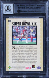 49ers Joe Montana Signed 1995 UD Joe Montana #MT7 Card Auto Grade 10! BAS Slab