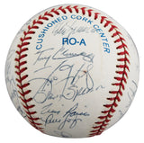 1998 Yankees (31) Torre, Rivera, Raines Signed WS Logo OML Baseball BAS #AE13971
