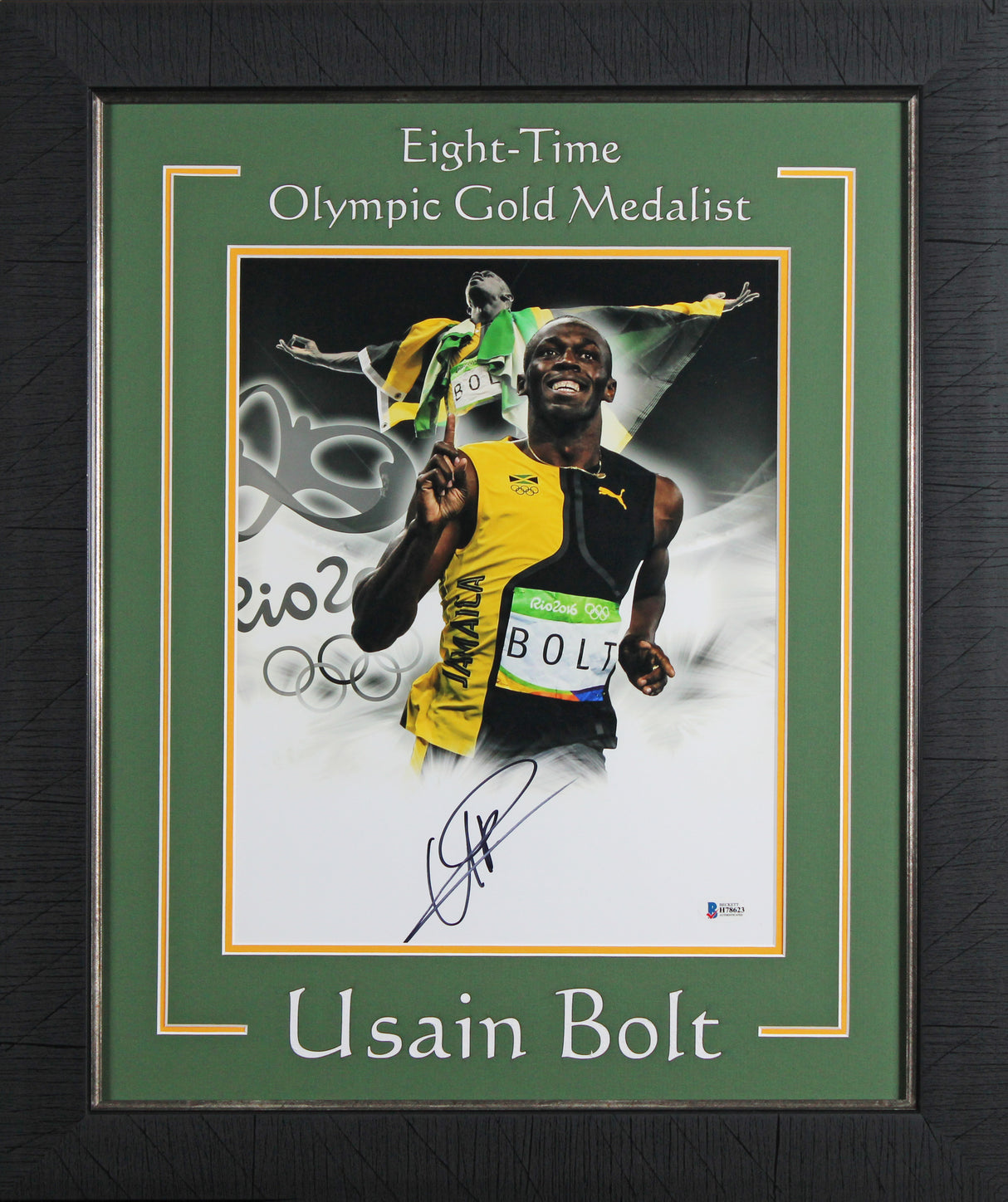 Usain Bolt Authentic Signed 11x14 Framed Vertical Photo Autographed BAS #H78623
