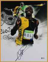Usain Bolt Authentic Signed 11x14 Framed Vertical Photo Autographed BAS #H78623