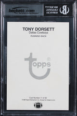 Cowboys Tony Dorsett Signed 1980 Topps Super #11 5x7 Card Auto 10! BAS Slabbed