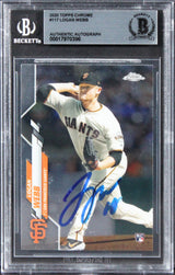 Giants Logan Webb Authentic Signed 2020 Topps Chrome #117 Card BAS Slabbed