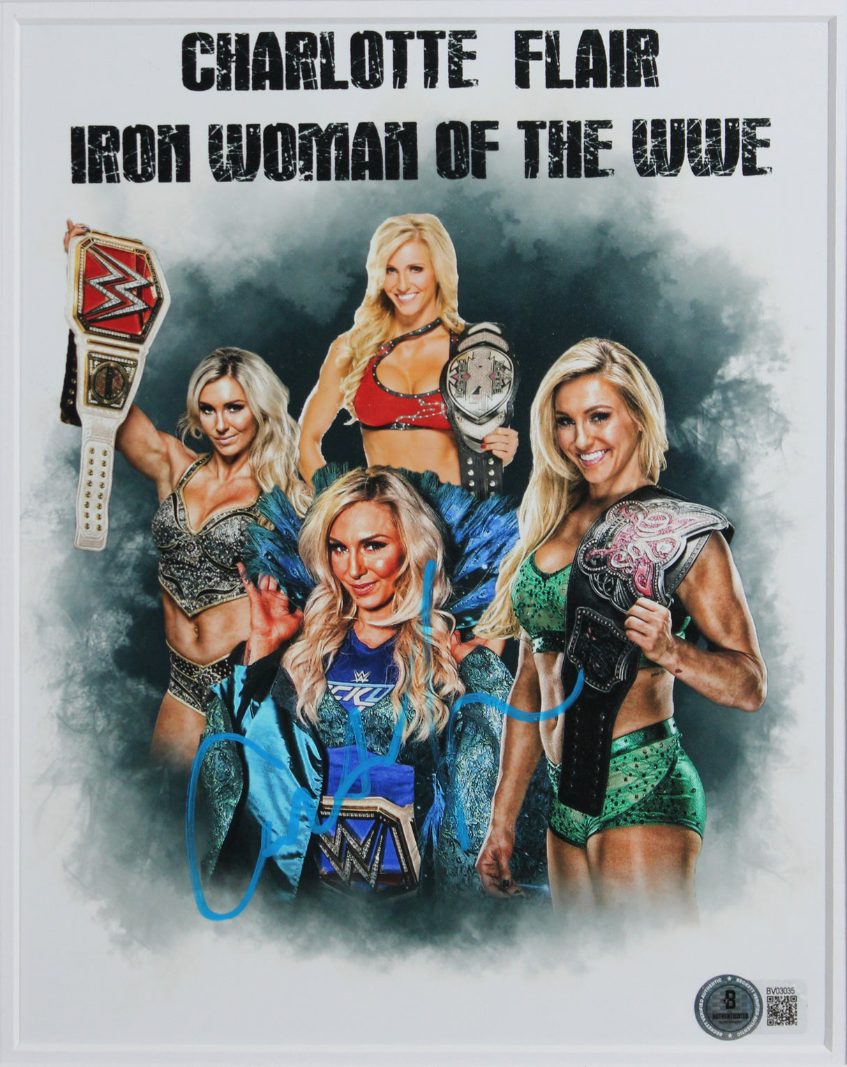 WWE Ric Flair & Charlotte Flair Signed 8x10 Framed Photo Display Autographed BAS